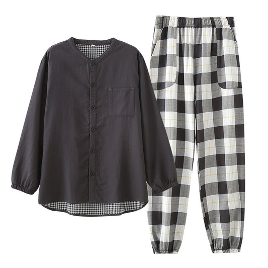 Charcoal Gray Double Gauze Pajamas Set