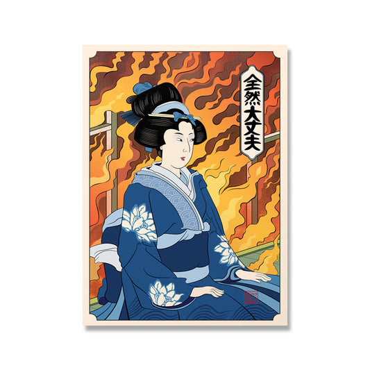 Canvas Printed Geisha Painting