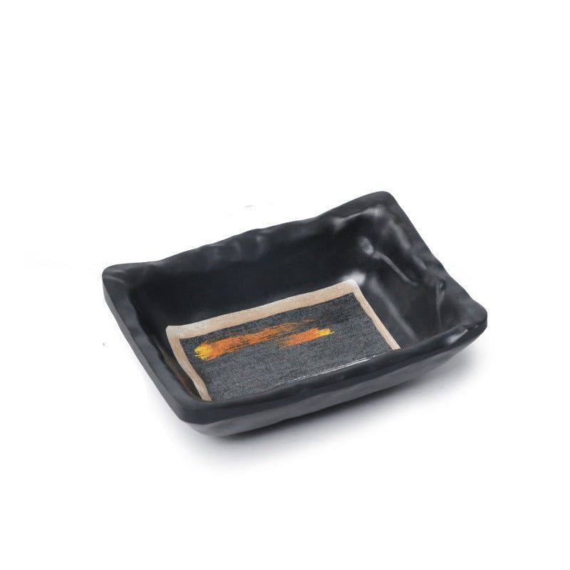Gold Paint Brush Stroke Sauce Plates