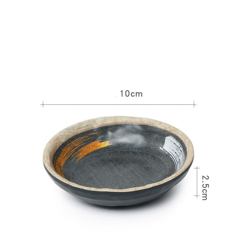 Gold Paint Brush Stroke Shallow Bowls