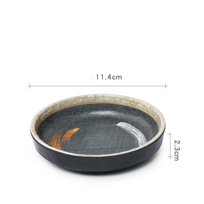 Gold Paint Brush Stroke Shallow Bowls