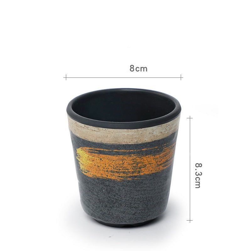 Gold Paint Brush Stroke Tea Cups 170/200ml