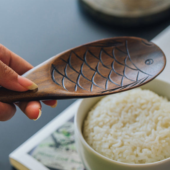 Japanese Fish Shaped Wooden Rice Paddle | Tableware | Seigaihaya