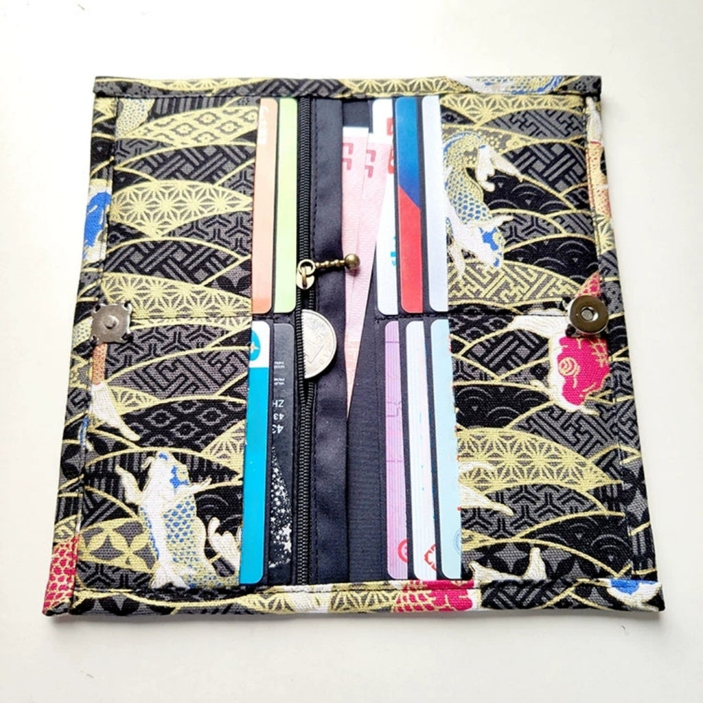 Handmade Japanese Koi Long Fabric Wallet
