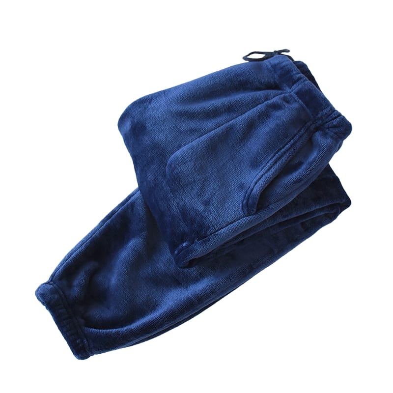 Blue Winter Flannel Pajama Pants For Men
