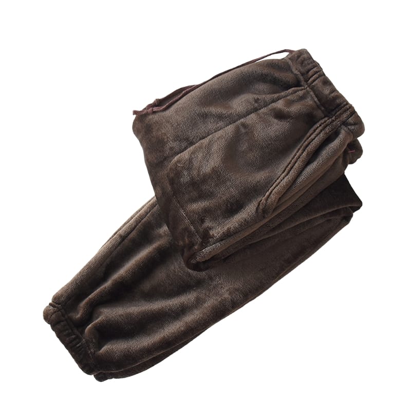 Brown Winter Flannel Pajama Pants For Men