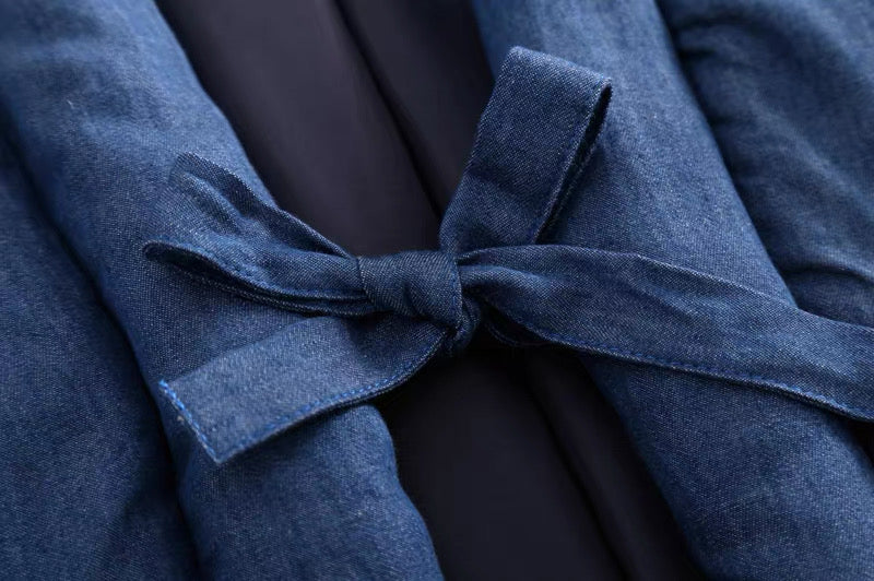 Navy Quilted Cotton Hanten Jacket