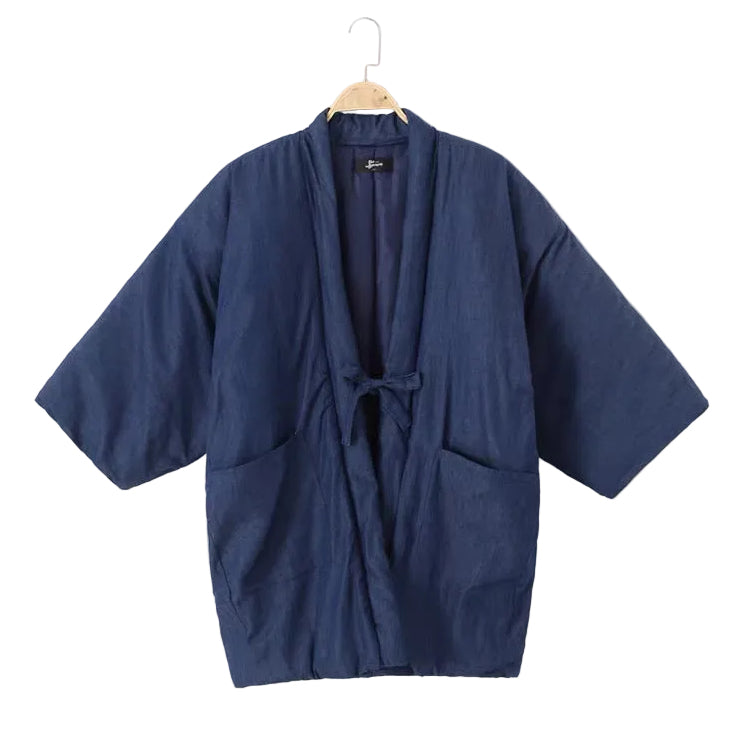 Navy Quilted Cotton Hanten Jacket