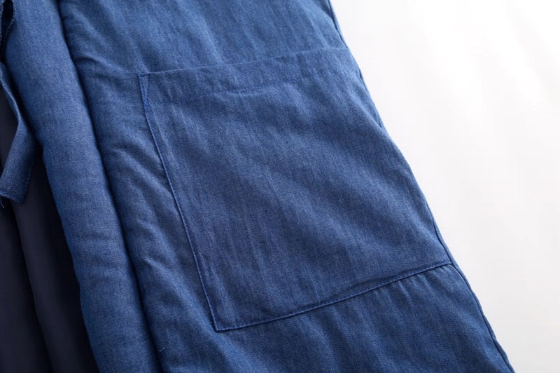 Navy Quilted Cotton Hanten Jacket