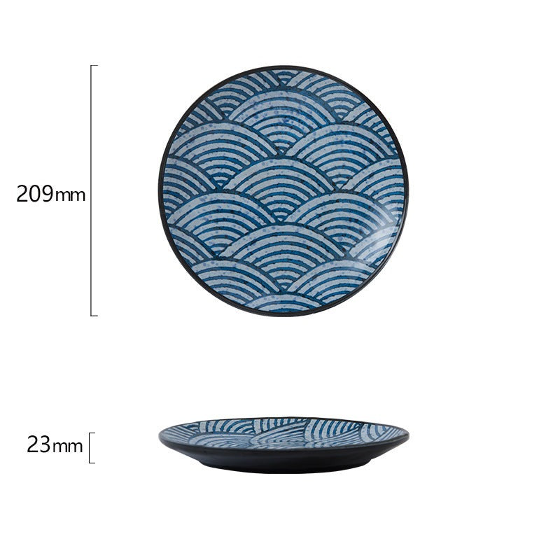  Seigaiha Ceramic Salad Plate 8"