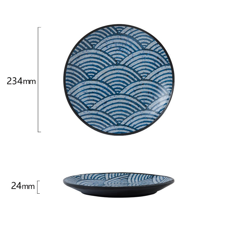  Seigaiha Ceramic Salad Plate 9"