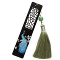 Seigaihaya Blue Peacock Wooden Bookmark