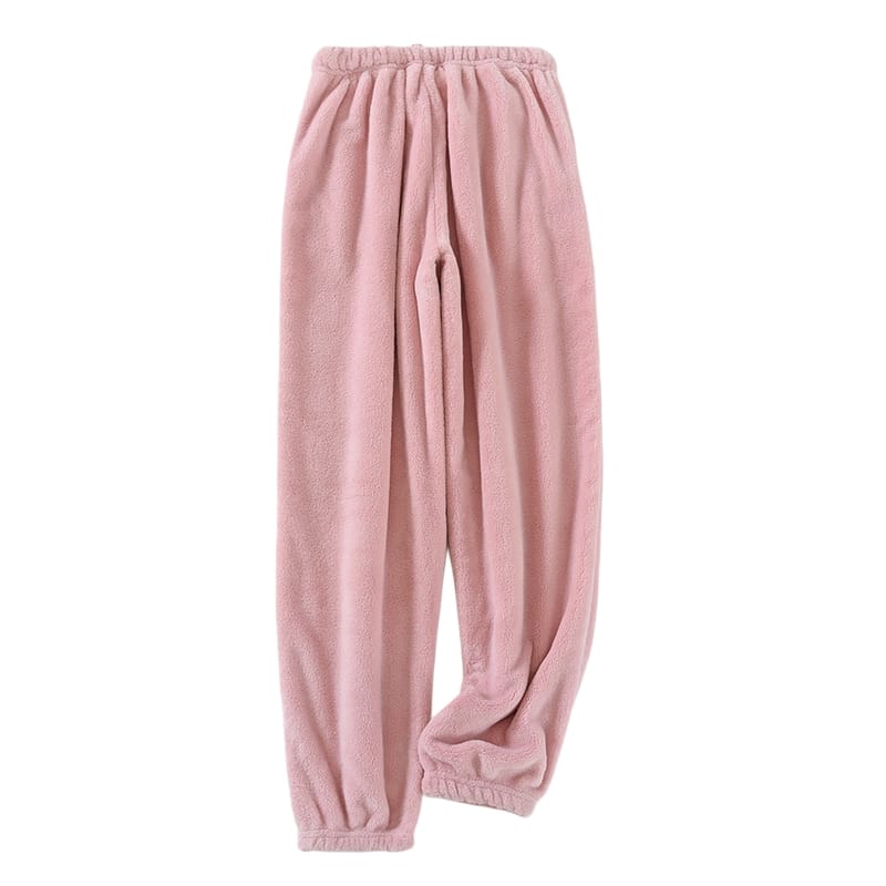 Pink Winter Flannel Pajama Pants For Women