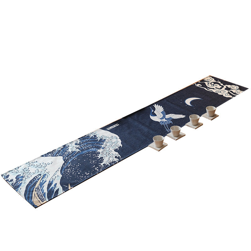Kanagawa Wave & Crane Linen Table Runner – Seigaihaya