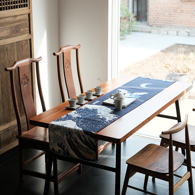Japanese Table Runner [Kanagawa Wave & Crane]