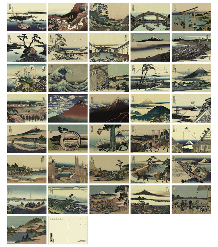 36 Views Ukiyo-e Postcards Set 