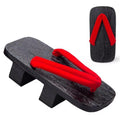Women Red Straps Geta Sandals