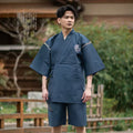 Blue Wave Print Jinbei Homewear Set
