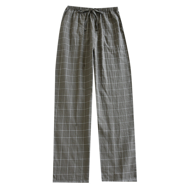 Unisex Checked Japanese Pajamas Pants