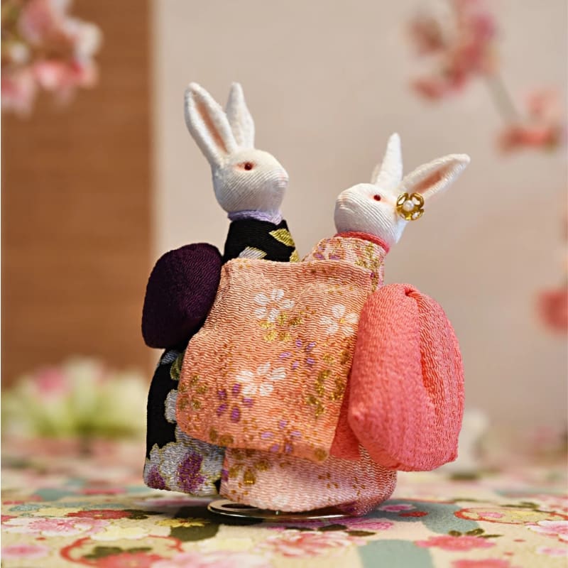 Couple Kimono Rabbit Music Doll | Japanese Gift | Seigaihaya