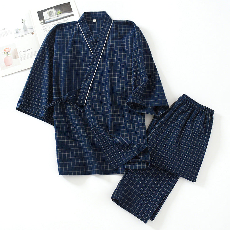 Checked Summer Japanese Sleepwear Set