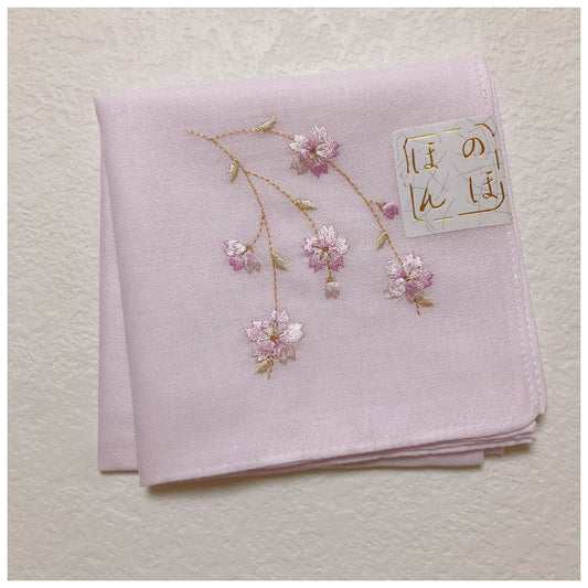 Embroidered Sakura Handkerchief