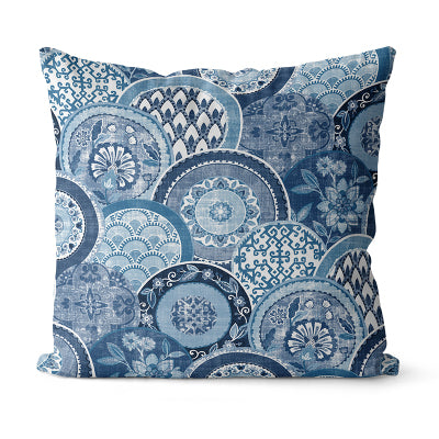 Japanese Blue Motif Throw Pillow Cushion Cover