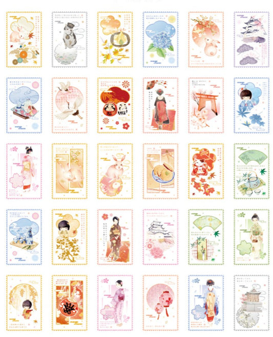 Japanese Flower Idioms Postcards Set