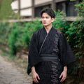 Men Wave Pattern Kimono Bathrobe