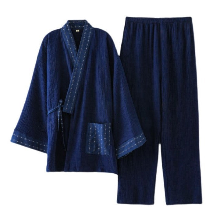 Patchwork Japanese Jinbei Long Sleeve Pajamas Set | Japanese Pajamas ...