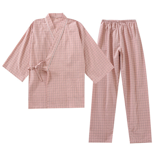 Checked Summer Japanese Sleepwear Set