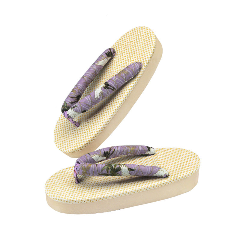 Zori Sandals Home Slippers 【Purple Crane】