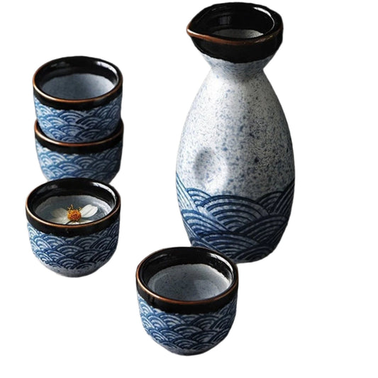 Seigaiha Ceramic Sake Set