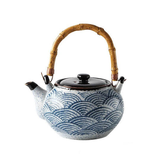 Seigaiha Japanese Blue Wave Teapot