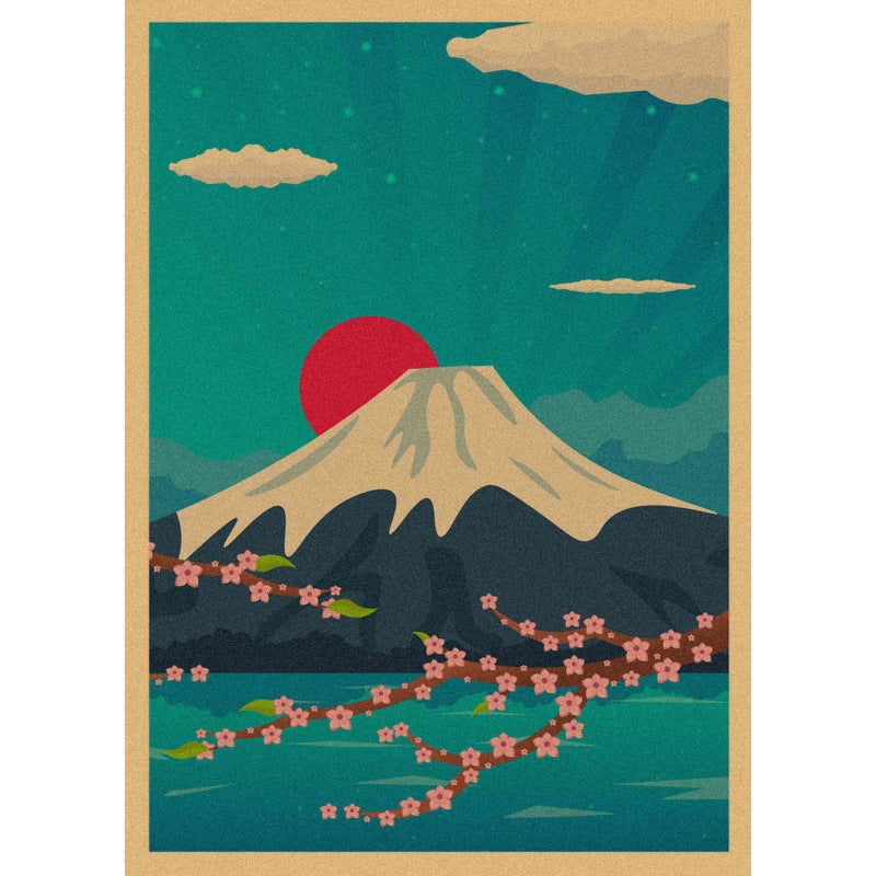 Vintage Travel Japan Poster [Fuji Sunset]
