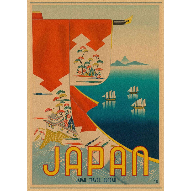 Vintage Travel Japan Poster [Kimono]