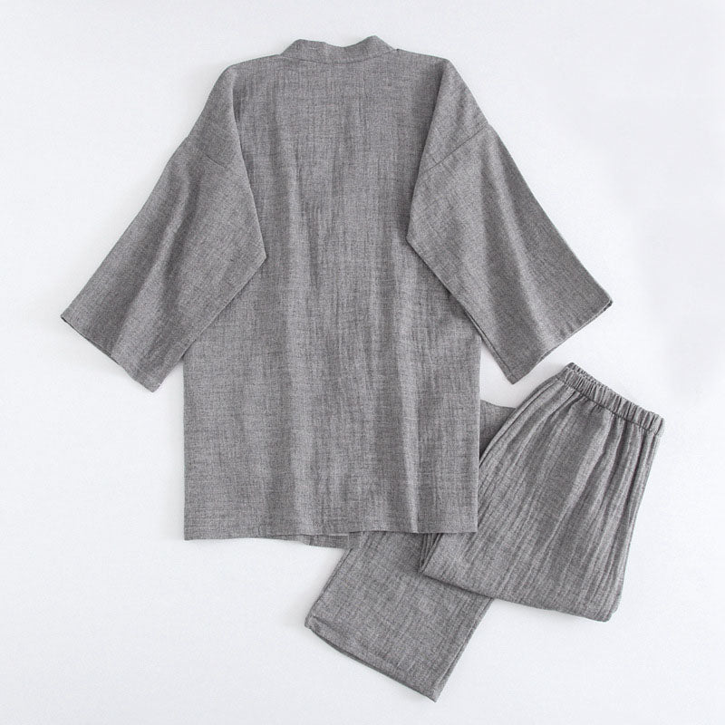 Washed Cotton Japanese Pajamas Set | Japanese Lounge Wear Shop – Seigaihaya