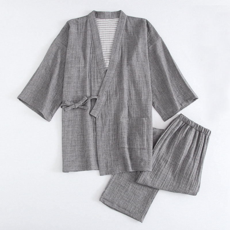 Washed Cotton Japanese Pajamas Set