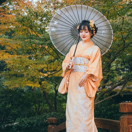 Women Yellow Blossom Yukata Robe